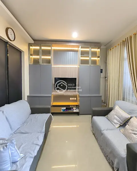 Backdrop TV Backdrop Tv di Citra Buana Residence, Colomadu, Karanganyar — Solo Harmony Furniture