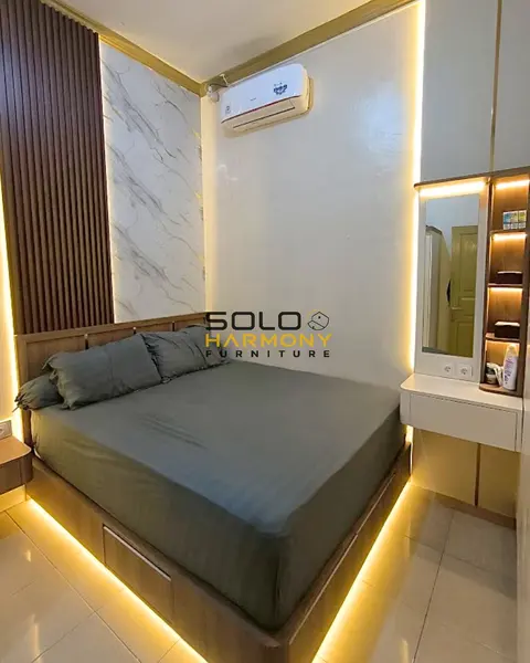 Interior custom Set Kamar Modern Minimalis Elegan — Kak Azza di Kartasura - Sukoharjo · Solo Harmony Furniture Soloraya